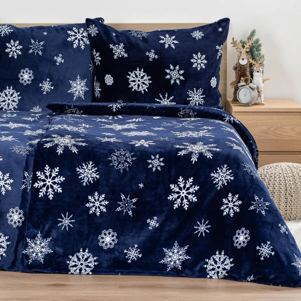 4Home Pościel mikroflanela Midnight Snowfall, 140 x 220 cm, 70 x 90 cm