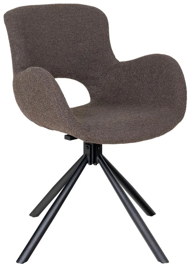 Brązowe tapicerowane fotele jadalniane zestaw z podłokietnikami 2 szt. Amorim – House Nordic