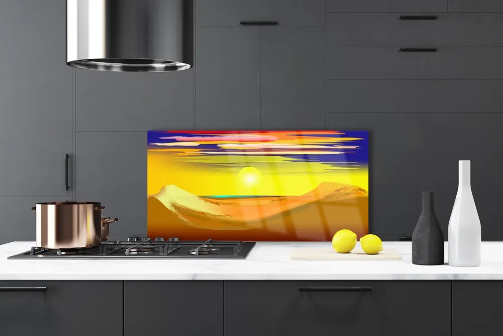 Szkło Dekoracyjne do Kuchni Żar Słońca nad Wydmami