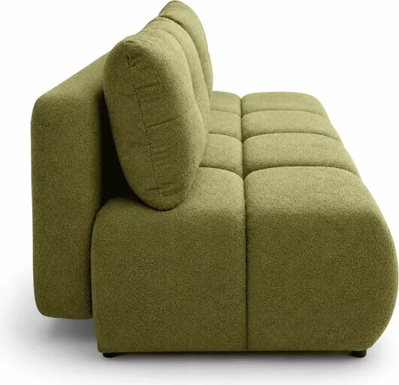 Sanvi – nowoczesna kanapa z funkcją spania, pojemnikiem na pościel i zaokrągloną, elegancką linią designu