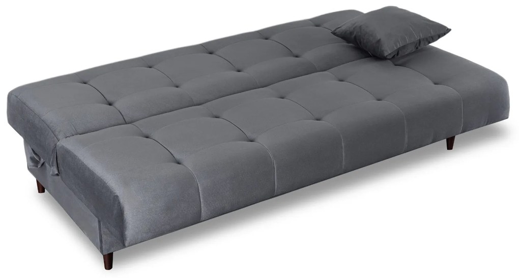 Sofa z Funkcją Spania LIMA Rozkładana Wersalka Dwuosobowa Szara Nowoczesna do Salonu