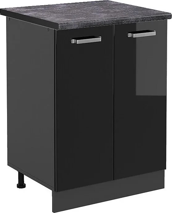 Szafki kuchenne czarny wysoki połysk 60x60x81.6 r-line