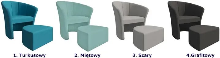 Szary tapicerowany nowoczesny fotel z podnóżkiem H1-C11