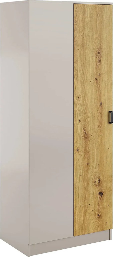 Narożna szafa uchylna w kolorze kaszmir + dąb artisan M7-B52