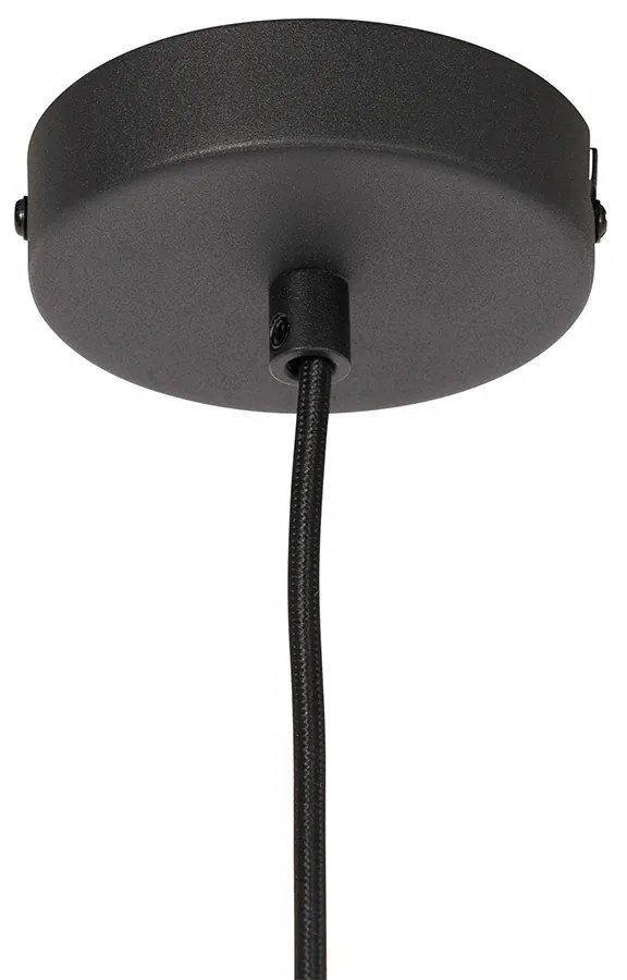 Lampa wisząca w stylu art deco czarna z przydymionym szkłem - FloreDesignerski Oswietlenie wewnetrzne