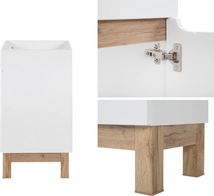 Stojąca szafka pod umywalkę wpuszczaną 80 cm, Bali 821, biała