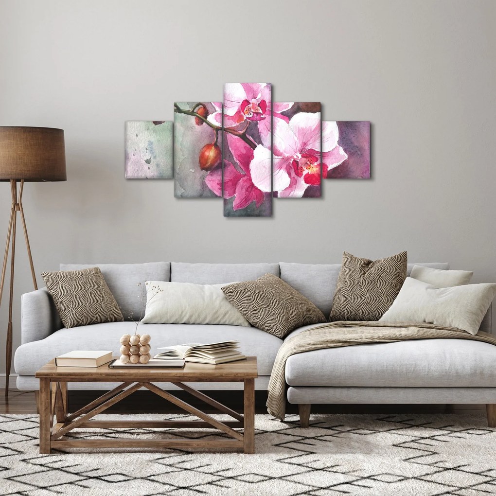 Obraz - Orchidee, akwarela (125x70 cm)