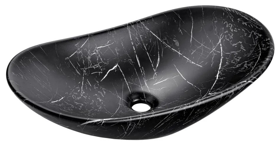 COMAD UN-LENA-MB2 - Umywalka LENA 61,5x36 cm ceramiczna/matowa czarna