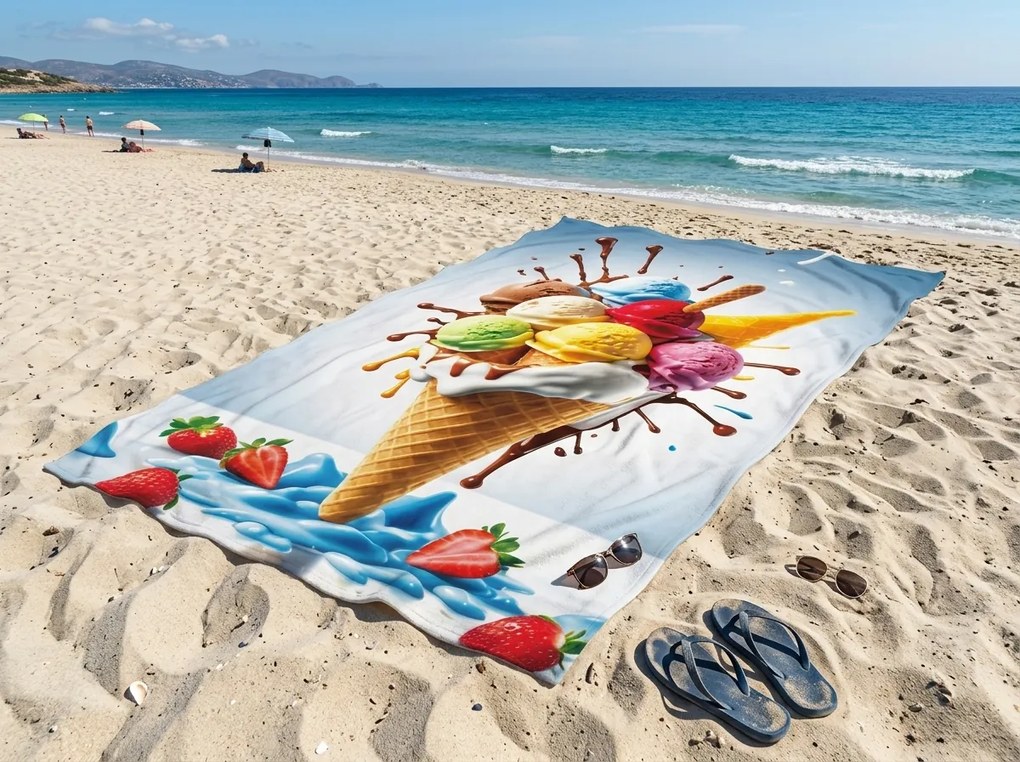 Ręcznik plażowy XXL szybkoschnący DOLCINO kolorowy 150 x 210 cm, 100% mikrofibra