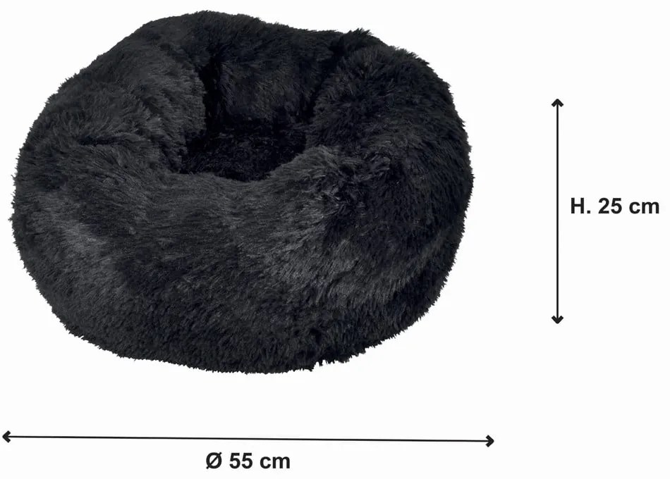 Czarne legowisko dla psów ø 55 cm – Love Story