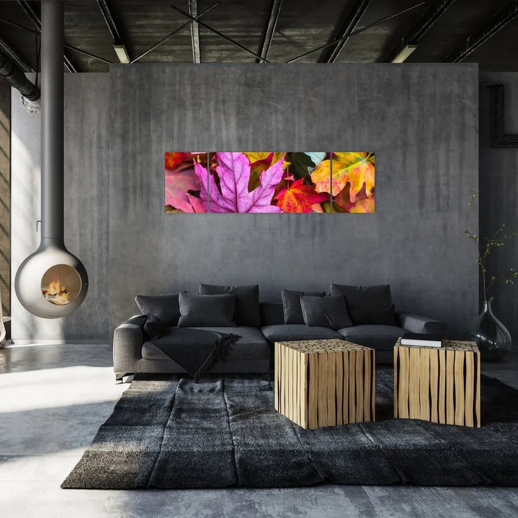 Obraz - jesienne liście (170x50 cm)