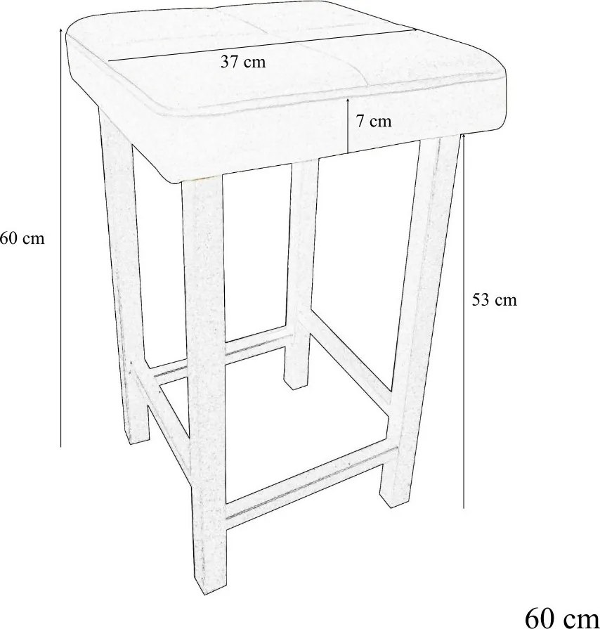 Taboret KLASYK tkanina Welur stelaż metalowy : Kolor Stelaża - Czarny , Kolor tkaniny - VELVET - MG16, Typ tkaniny - Velvet, Wysokość - 60 cm
