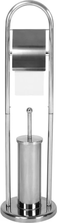 AQUAMARIN Wolnostojący zestaw WC 81 x 22 x 22 cm, srebrny