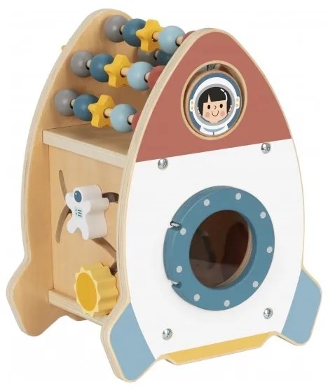 Tooky toy kosmiczna rakieta aktywności sorter labirynt drewniany