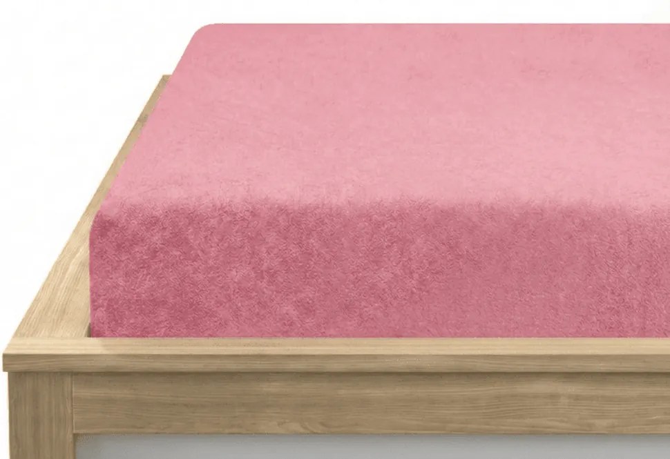 PrzytulneMieszkanie.pl Prześcieradło frotte EXCLUSIVE różowe 90 x 200 cm