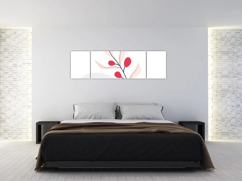 Obraz - Różowa abstrakcja kwiatowa N⁰3 (170x50 cm)