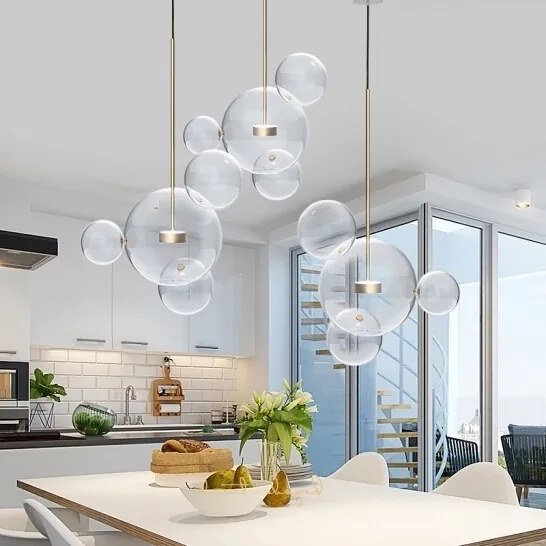 Lampa wisząca ze szklanymi kloszami Capri Line 3 złota