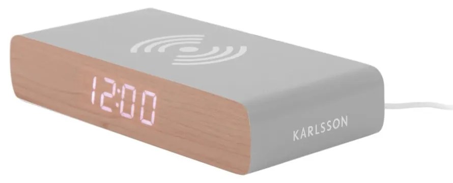 Budzik cyfrowy z ładowarką bezprzewodową Retro Flat LED – Karlsson