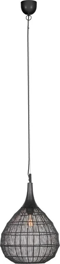 Lampa wisząca w kolorze matowej czerni z metalowym kloszem Soraya – Trio