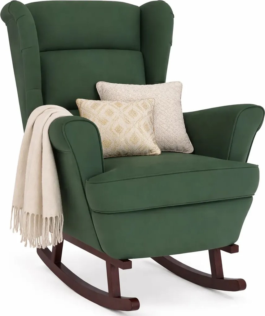 Zielony fotel wypoczynkowy bujany do salonu H8-B68