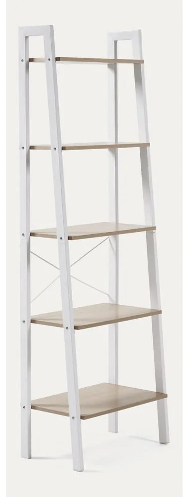 Biało-naturalny regał w dekorze dębu 56x172x32 cm Aarhus – Kave Home