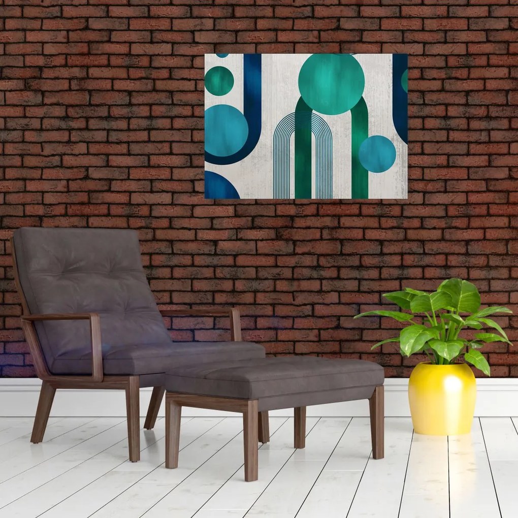 Obraz - Linie i okrągłe kształty (70x50 cm)