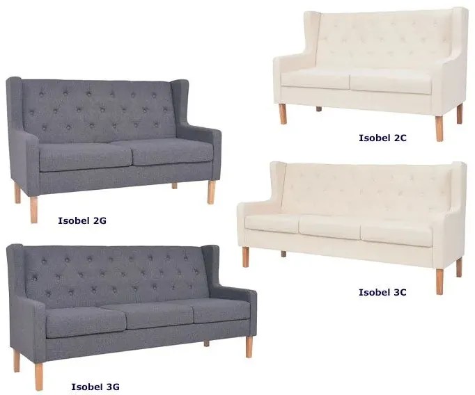 Trzyosobowa sofa Isobel 3C - kremowobiała