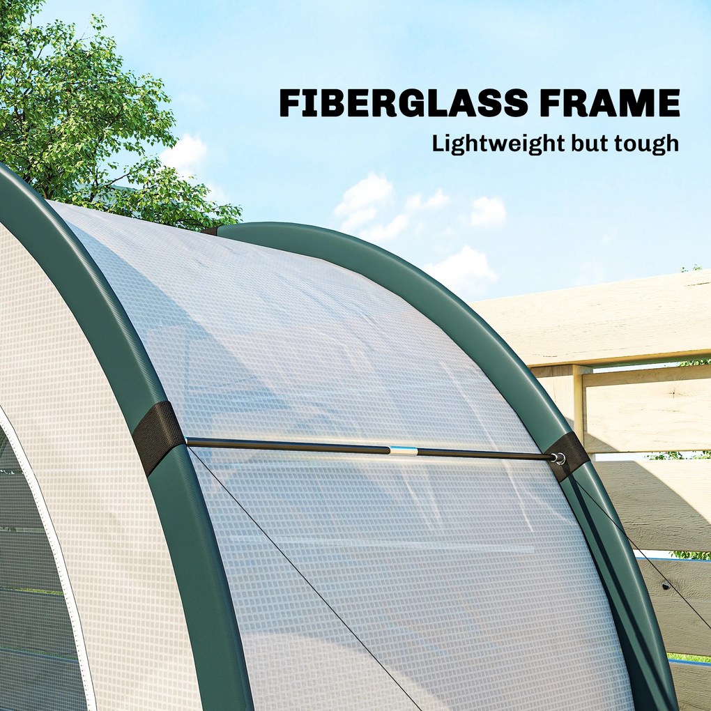 Outsunny Szklarnia z kopułowym dachem, składana foliowa szklarnia 200 x 80 x 164 cm Zielona | Aosom PL