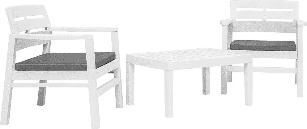 Komplet białych mebli ogrodowych F7-D45