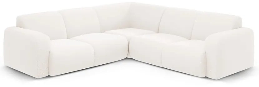 Biały narożnik z materiału bouclé (strona zmienna/w kształcie litery L) Molino – Micadoni Home