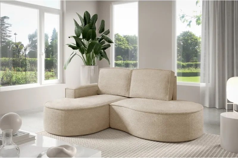 Narożnik MOLLY Lewostronny bez funkcji spania, wolnostojący tkanina ABRIAMO 03 Beżowy