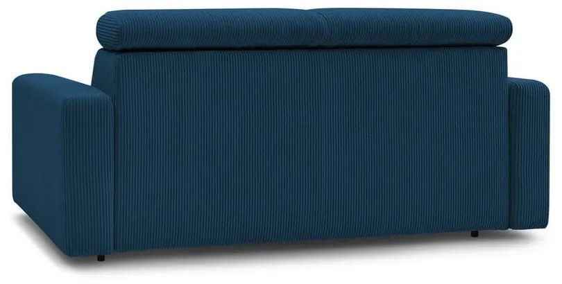 Ciemnoniebieska sztruksowa rozkładana sofa 215 cm Monaco – Bobochic Paris