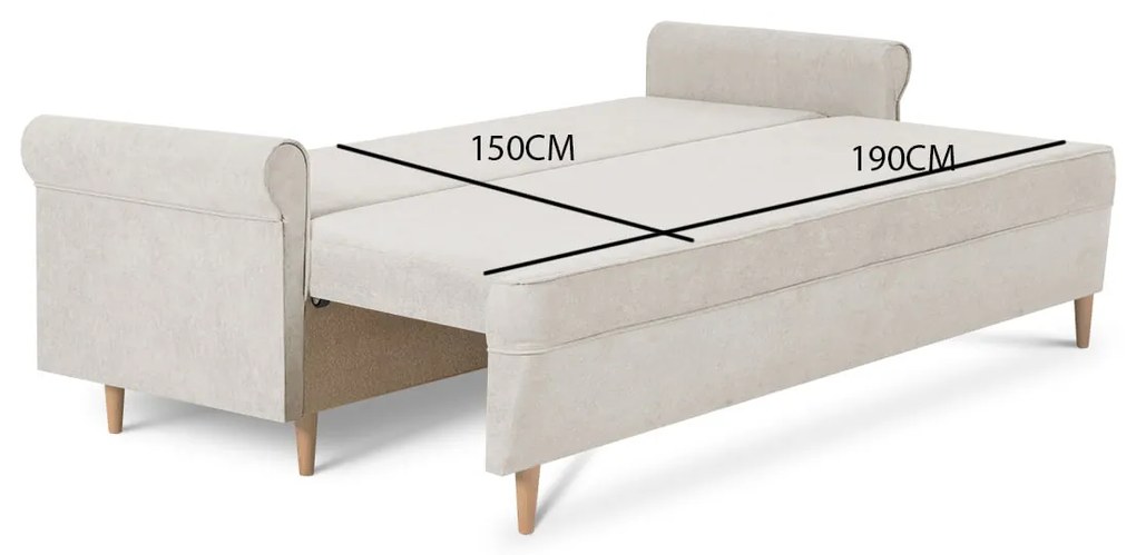 Kanapa sofa 3 os z funkcją spania ELITE Brązowy