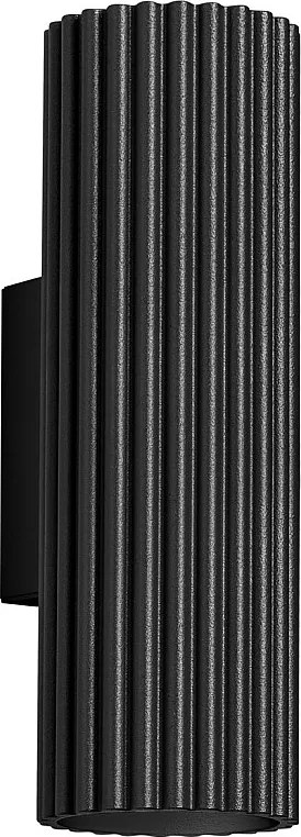 Lampa Ścienna Minimalistyczny Karbon, Aluminium - 2 Źródło - L.6.5 X H.20 Cm - Czarny