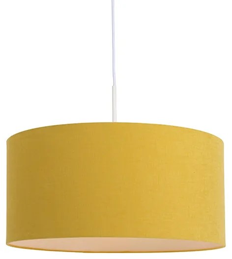 Lampa wisząca biała z żółtym kloszem 50 cm - Combi 1 Nowoczesny Oswietlenie wewnetrzne