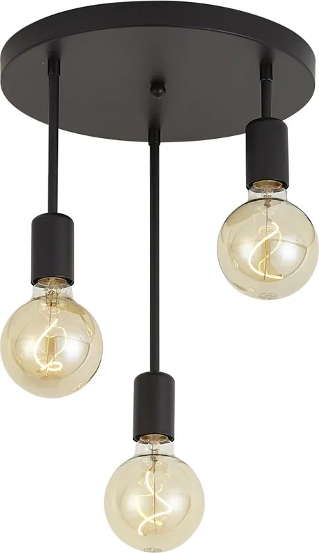 Nowoczesna lampa sufitowa czarna 3-światłowa - Facil