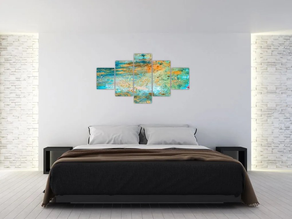 Obraz niebieskiej abstrakcji (125x70 cm)