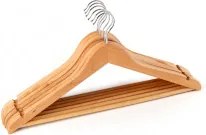 Zestaw 6 Wieszaków Z Drewna Orig Brązowy Naturalne Drewno - Sklum