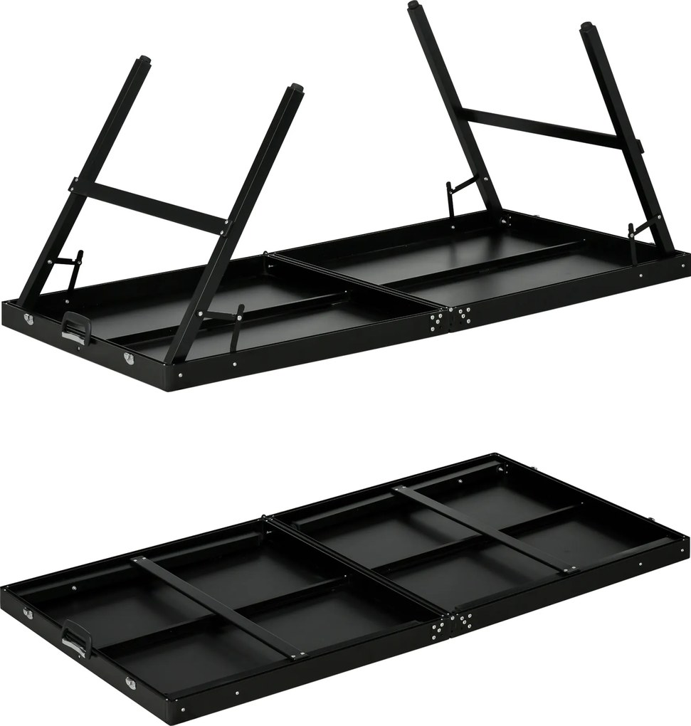 SPORTNOW Zestaw do Tenisa Stołowego dla Dzieci, Składany, z Zamkiem i Uchwytem, Rama Aluminiowa, 152x76x72 cm, Czarny