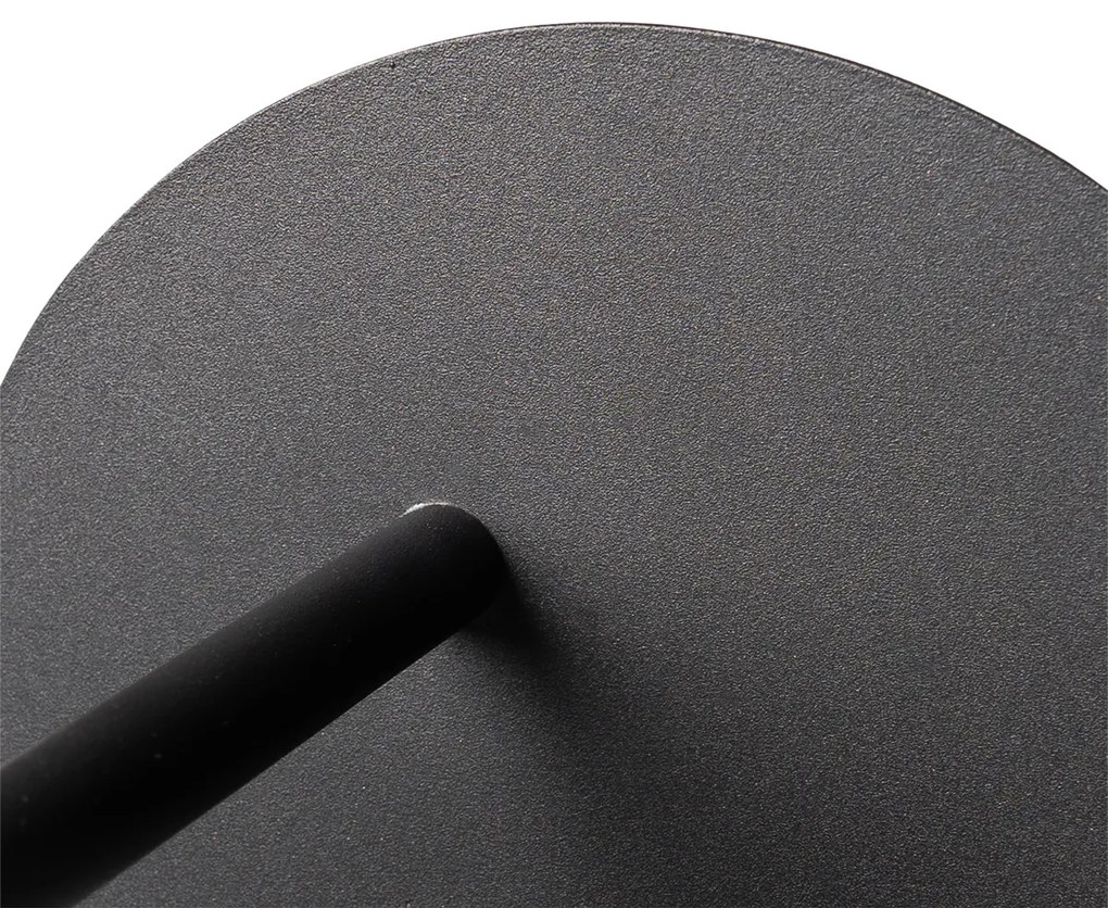 Lampa ścienna art deco czarna i przydymione szkło - Flore