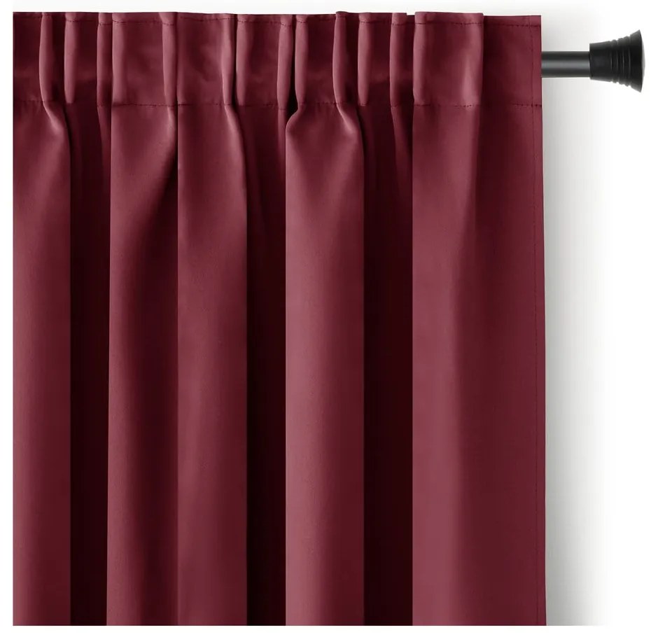 Bordowa zaciemniająca zasłona termiczna 140x270 cm Pleat – Restilo