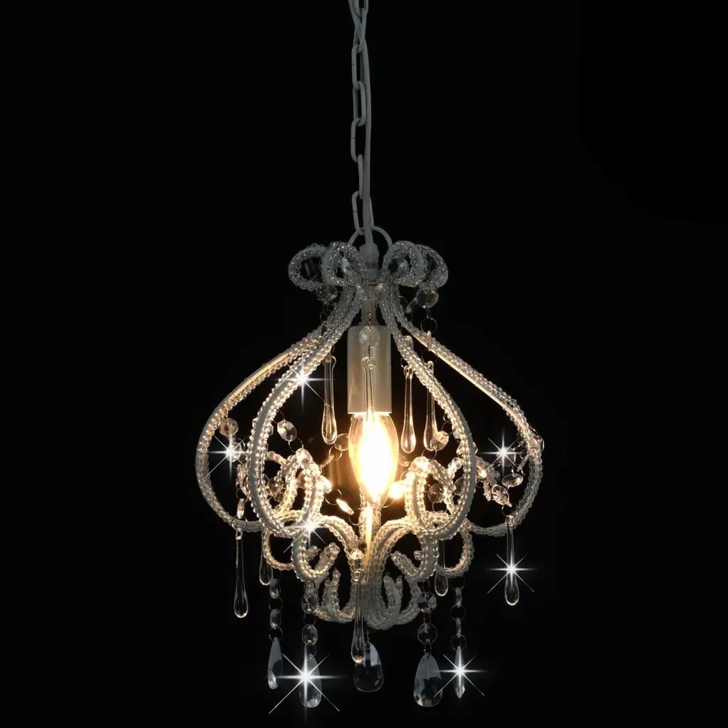 Biała lampa sufitowa z koralikami - EX168-Elen