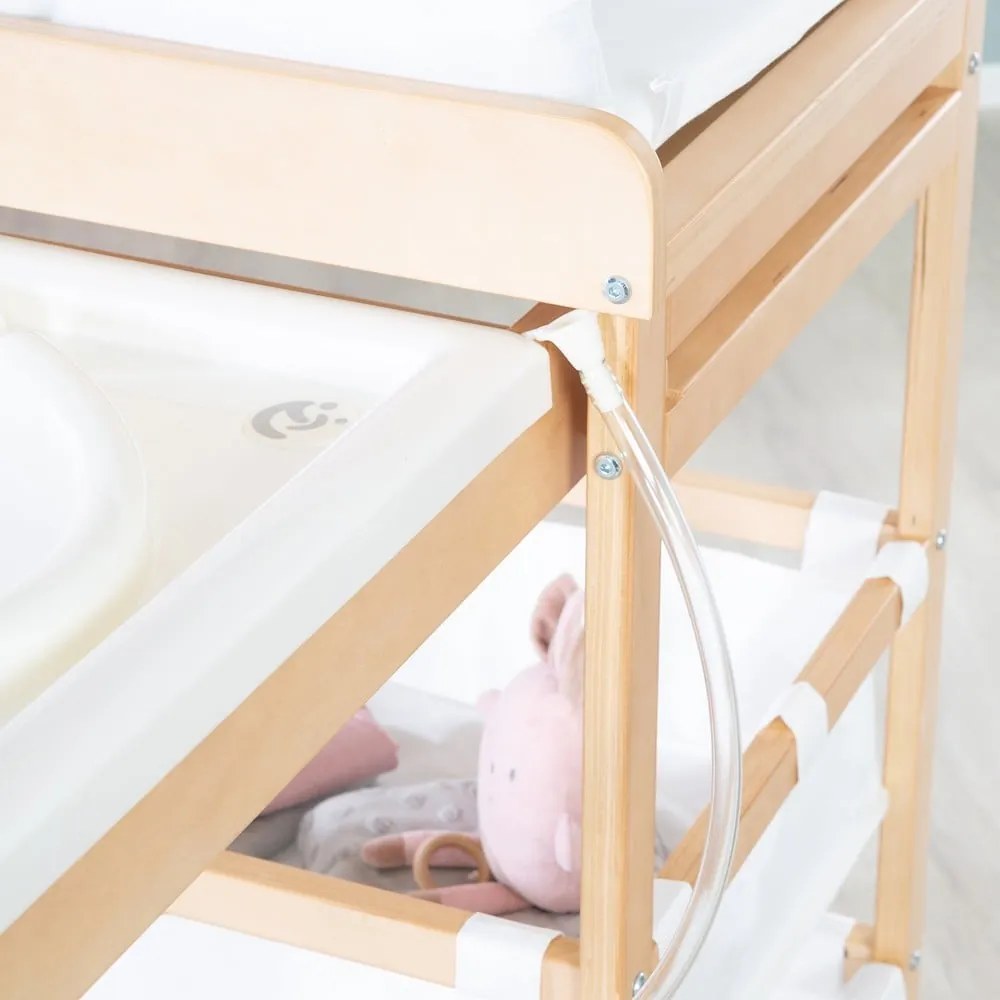Biało-naturalny przewijak w dekorze brzozy Baby Pool – Roba
