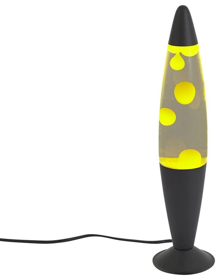 Lampa lawa przezroczysta z żółtym woskiem z diodą LED - Molten Lava Oswietlenie wewnetrzne