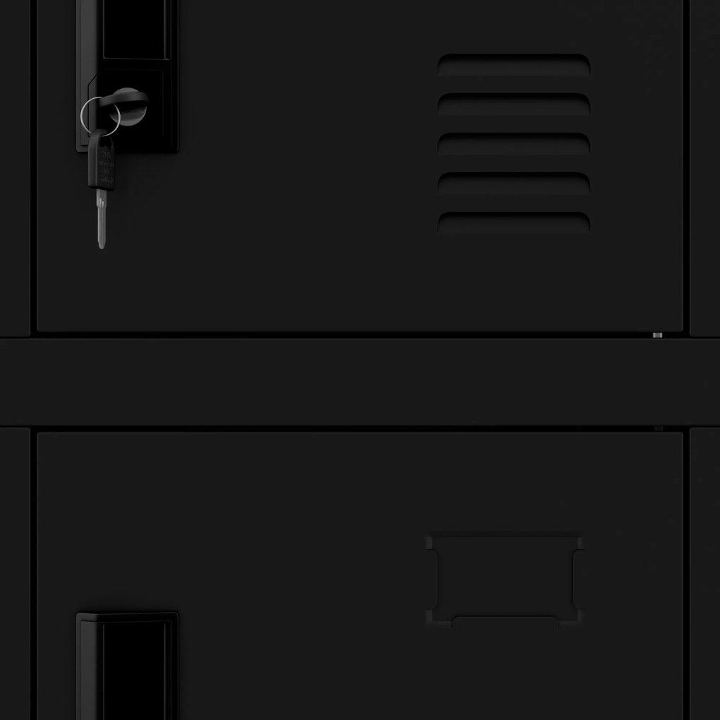 Szafka pracownicza skrytkowa 18-skrytkowa czarna, 900x1850x400 mm: KAROL