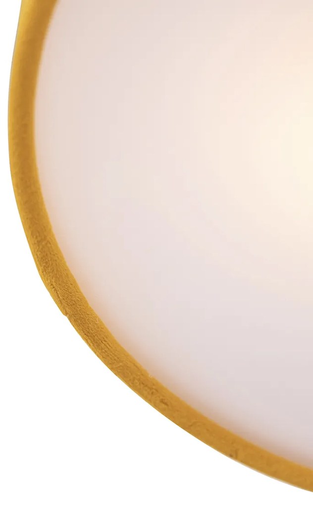 Nowoczesna lampa sufitowa żółta ze złotym wnętrzem 30 cm - Drum Nowoczesny Oswietlenie wewnetrzne