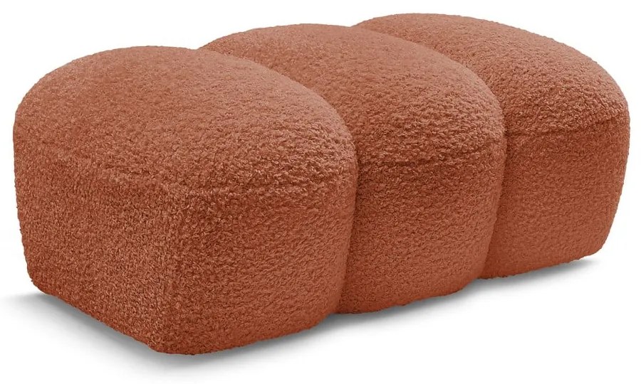 Ceglasty podnóżek z materiału bouclé Hippolyte – Bobochic Paris
