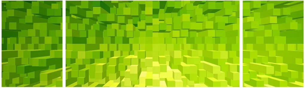Obraz żółto-zielonych kostek (170x50 cm)