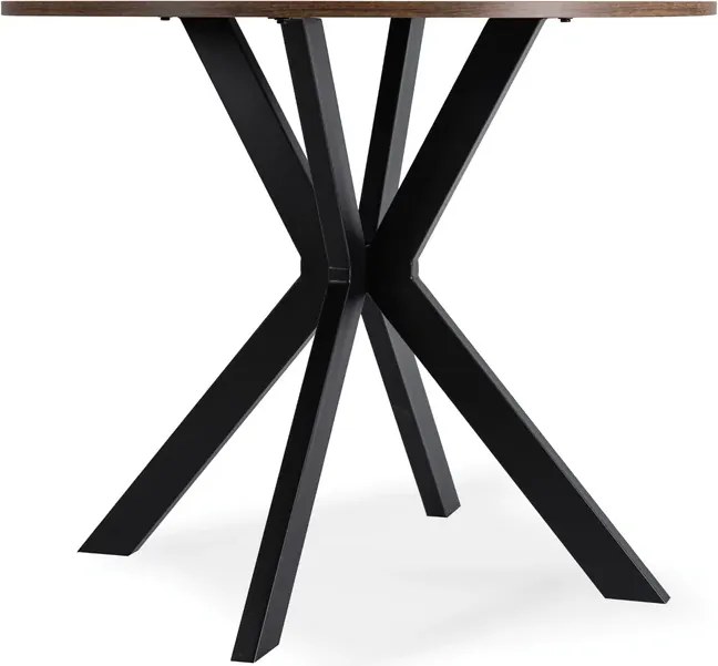 Stół Okrągły LAUREN 80 cm Dąb Rustykalny/Czarny Loft Nowoczesny
