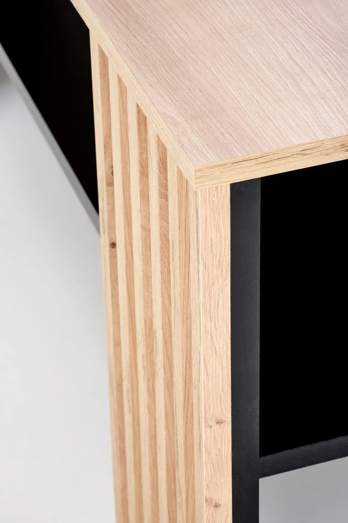 Ława z półką 110x65x52 cm dąb artisan/czarny FEMINA